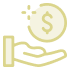 Hand money icon